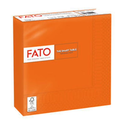Immagine di Tovagliolo - carta - 33 x 33 cm - 2 veli - arancio - Fato - conf. 50 pezzi [82621400]